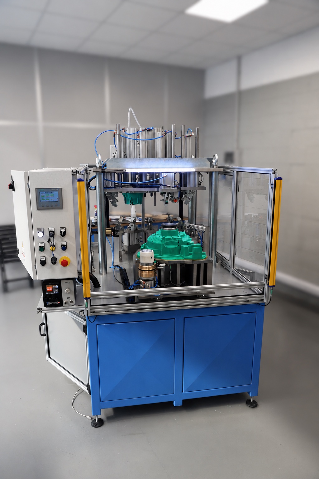 Attrezzatura di prova tenuta pneumatica MST con cilindri verticali per verifica integrità componenti
